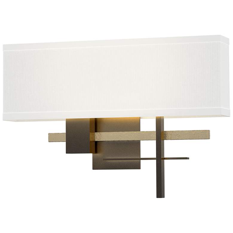 Image 1 Cosmo 11.3"H Soft Gold Accented Oil Rubbed Bronze Sconce w/ Anna Shade