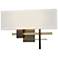 Cosmo 11.3"H Soft Gold Accented Oil Rubbed Bronze Sconce w/ Flax Shade