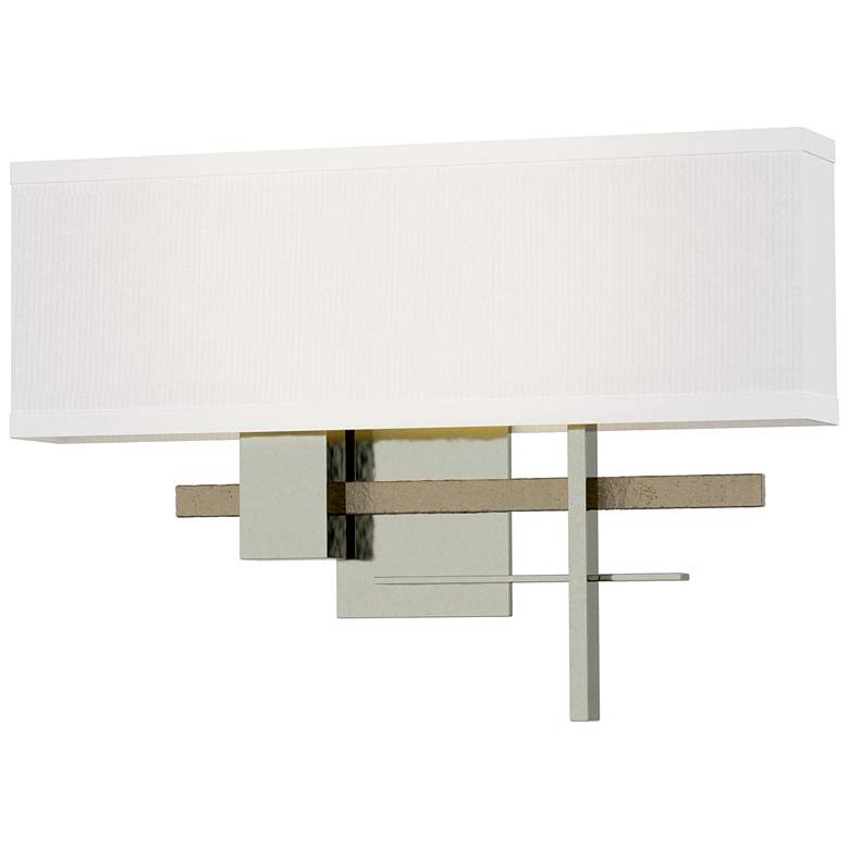 Image 1 Cosmo 11.3"H Soft Gold Accented Sterling Sconce w/ Natural Anna Shade