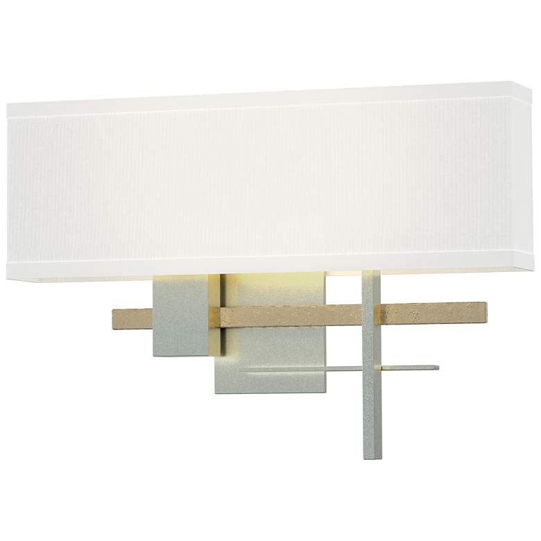 Image 1 Cosmo 11.3"H Soft Gold Accented Vintage Platinum Sconce w/ Anna Shade
