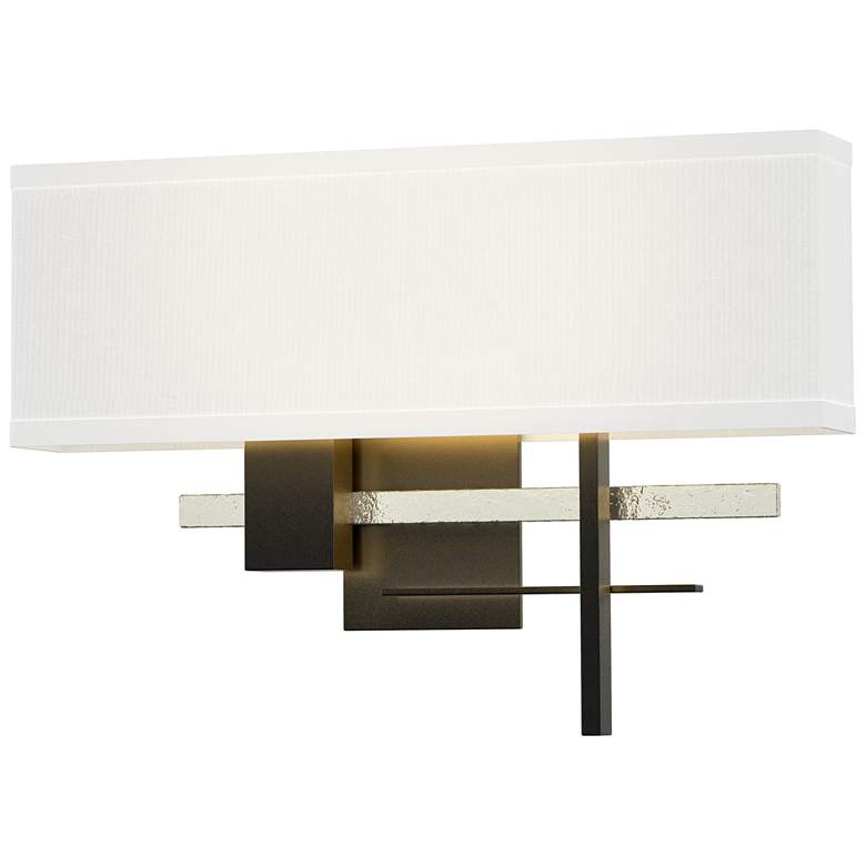 Image 1 Cosmo 11.3"H Sterling Accented Black Sconce With Natural Anna Shade