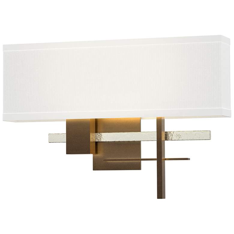 Image 1 Cosmo 11.3"H Sterling Accented Bronze Sconce With Natural Anna Shade