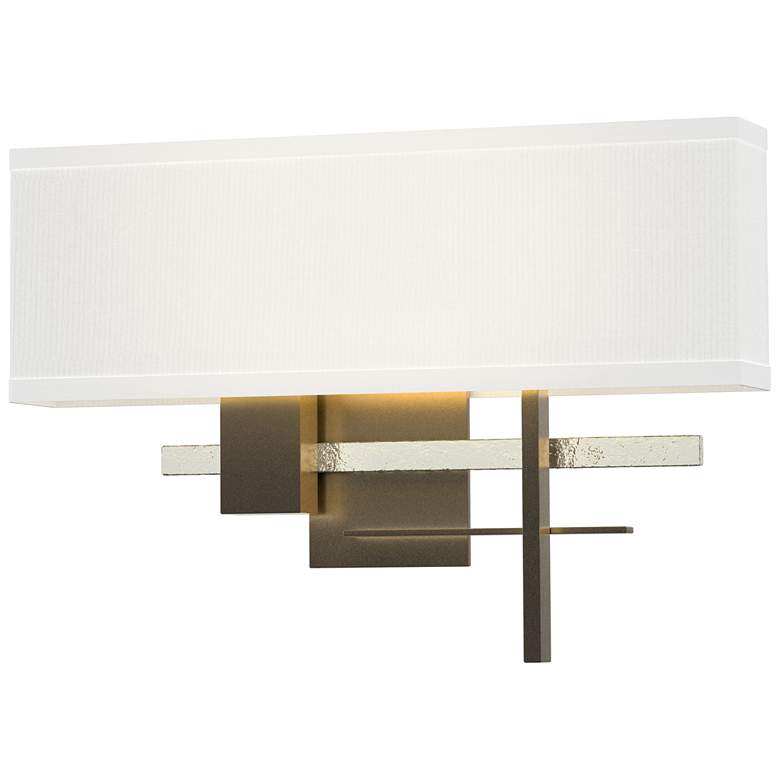 Image 1 Cosmo 11.3"H Sterling Accented Dark Smoke Sconce w/ Anna Shade