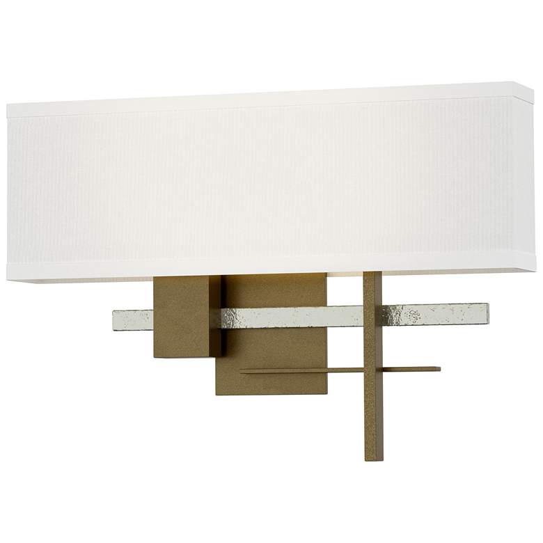 Image 1 Cosmo 11.3"H Sterling Accented Soft Gold Sconce w/ Natural Anna Shade