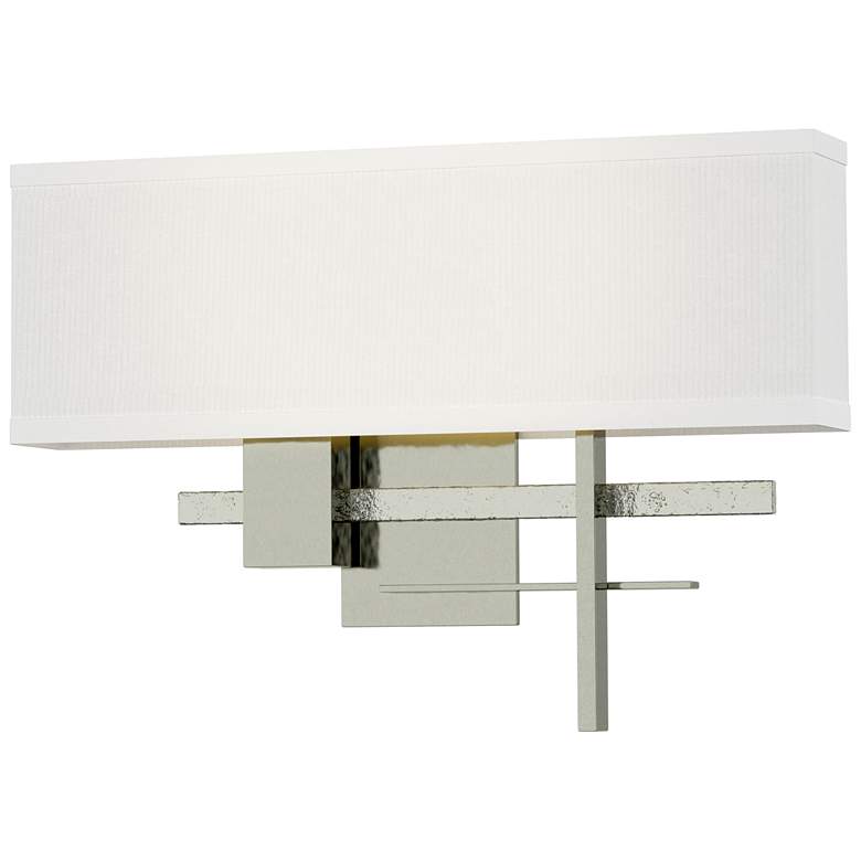 Image 1 Cosmo 11.3"H Sterling Accented Sterling Sconce w/ Natural Anna Shade
