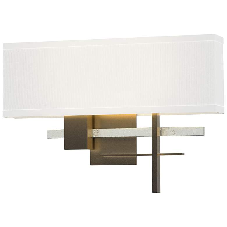 Image 1 Cosmo 11.3"H Vintage Platinum Accented Dark Smoke Sconce w/ Anna Shade