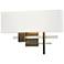 Cosmo 11.3"H Vintage Platinum Accented Dark Smoke Sconce w/ Anna Shade