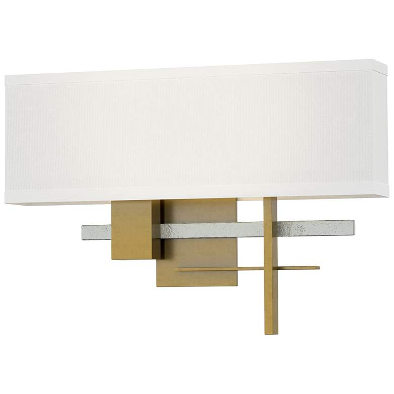 Image 1 Cosmo 11.3"H Vintage Platinum Accented Modern Brass Sconce w/ Anna Sha