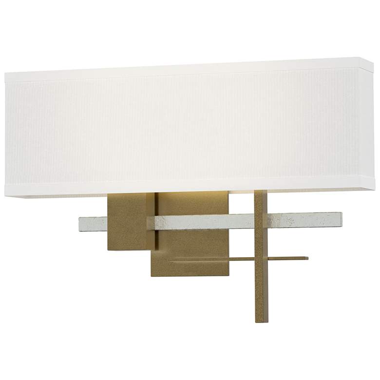Image 1 Cosmo 11.3"H Vintage Platinum Accented Soft Gold Sconce w/ Anna Shade
