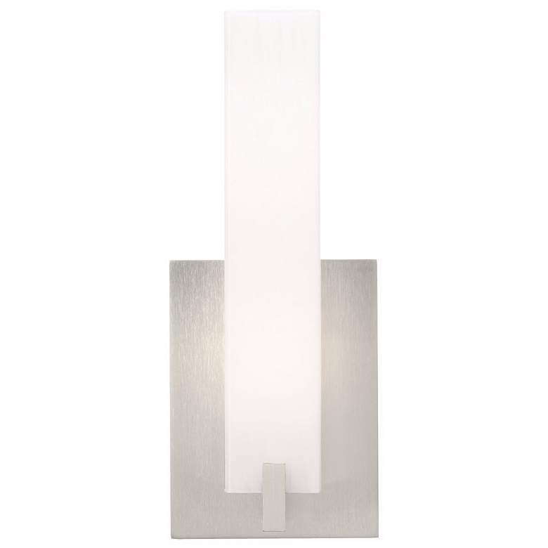 Image 1 Cosmo 12 inch High Satin Nickel and Acrylic Lens LED Wall Sconce