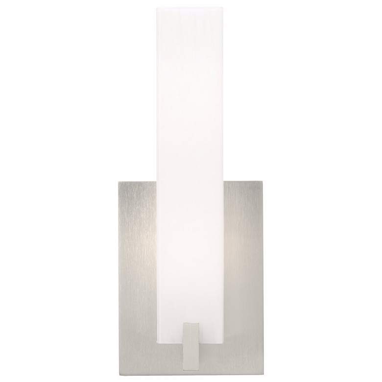 Image 1 Cosmo 12" High Satin Nickel and Acrylic Lens LED Wall Sconce
