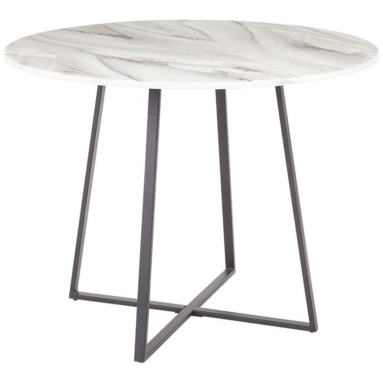 Image 1 Cosmo 39 1/2" Wide Round White Marble Top Dining Table