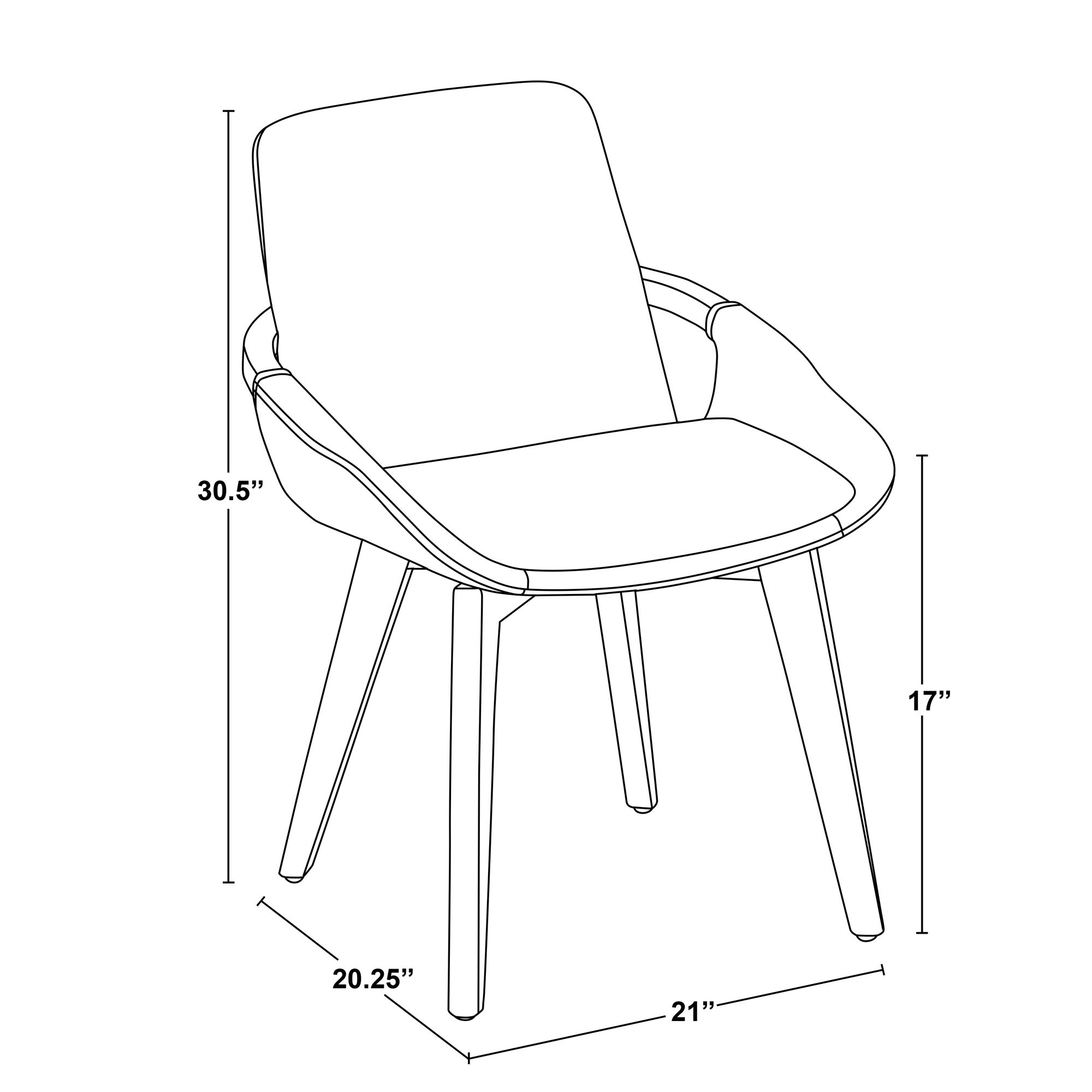 Cosmo Chair in Walnut and Black Faux Leather by LumiSource