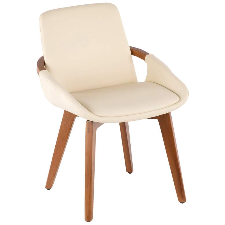 Image 1 Cosmo Chair in Walnut and Cream Faux Leather by LumiSource