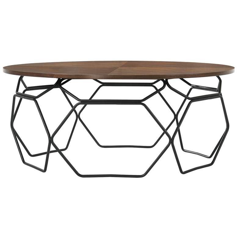 Image 1 Cosmo Coffee Table in Walnut Veneer and Black Metal
