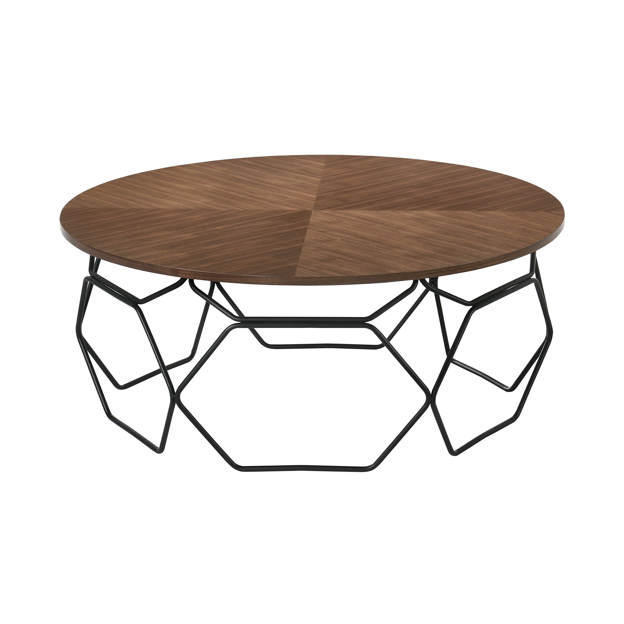 Image 2 Cosmo Coffee Table in Walnut Veneer and Black Metal more views