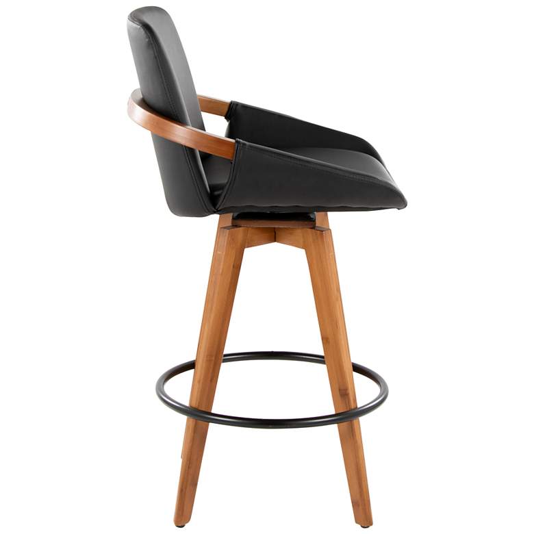 Image 2 Cosmo Counter Stool in Walnut and Black PU by LumiSource more views