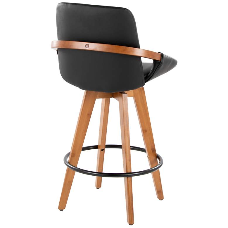 Image 3 Cosmo Counter Stool in Walnut and Black PU by LumiSource more views