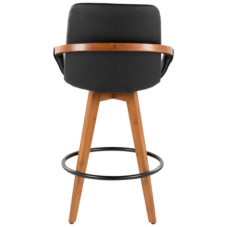 Image 4 Cosmo Counter Stool in Walnut and Black PU by LumiSource more views