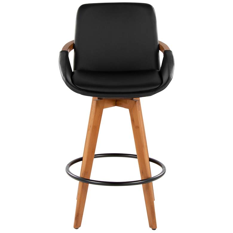 Image 5 Cosmo Counter Stool in Walnut and Black PU by LumiSource more views