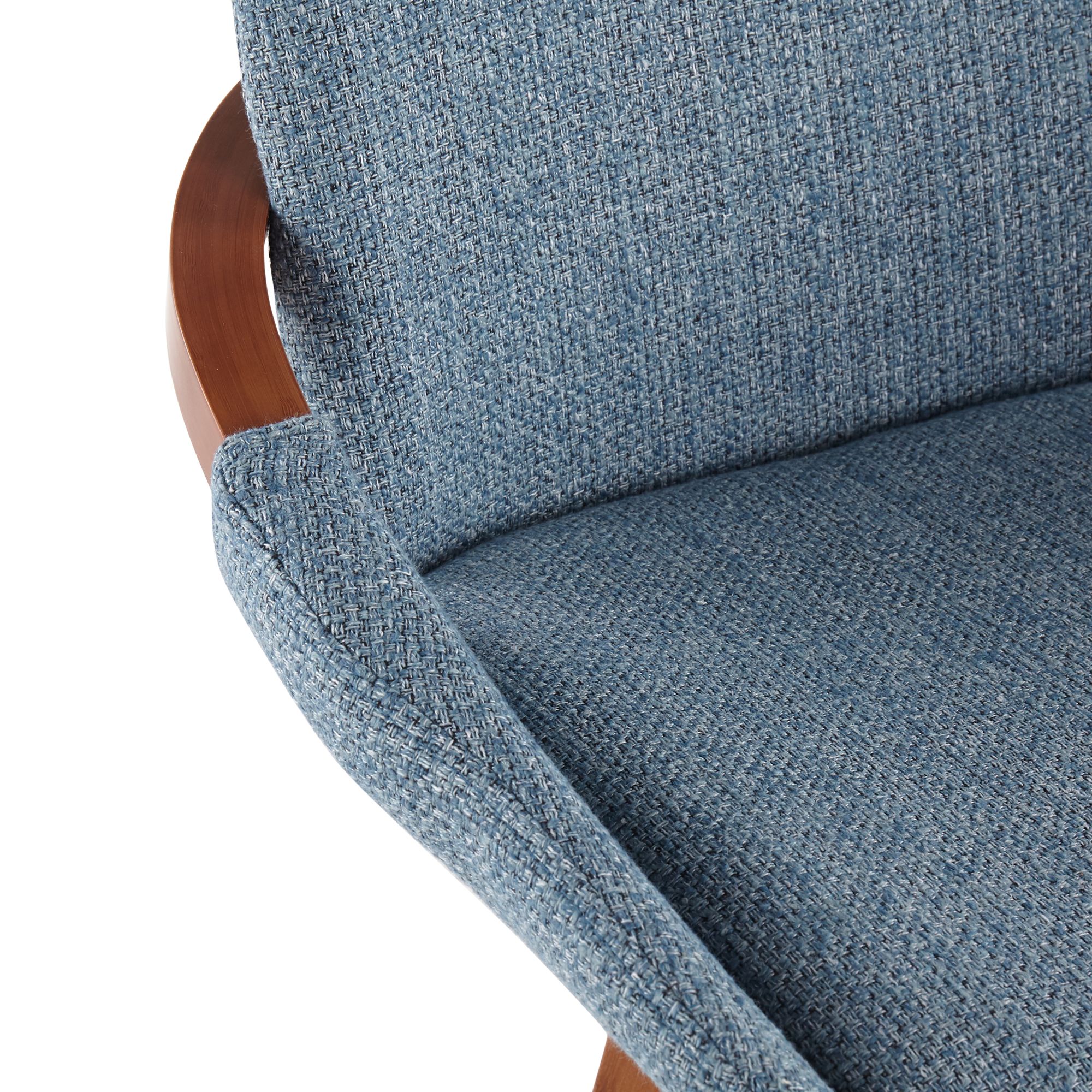 Cosmo Counter Stool in Walnut and Blue Fabric by LumiSource