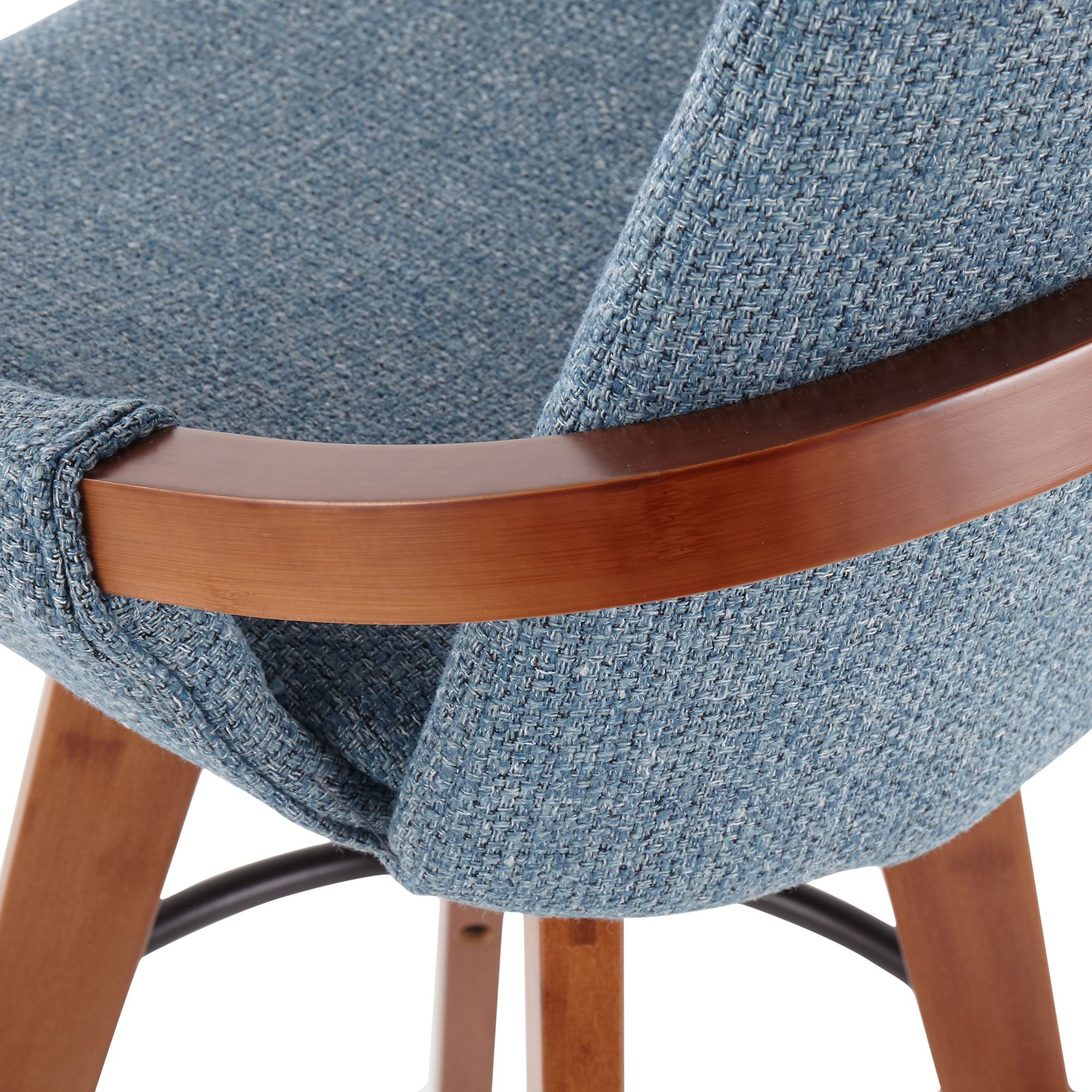Cosmo Counter Stool in Walnut and Blue Fabric by LumiSource