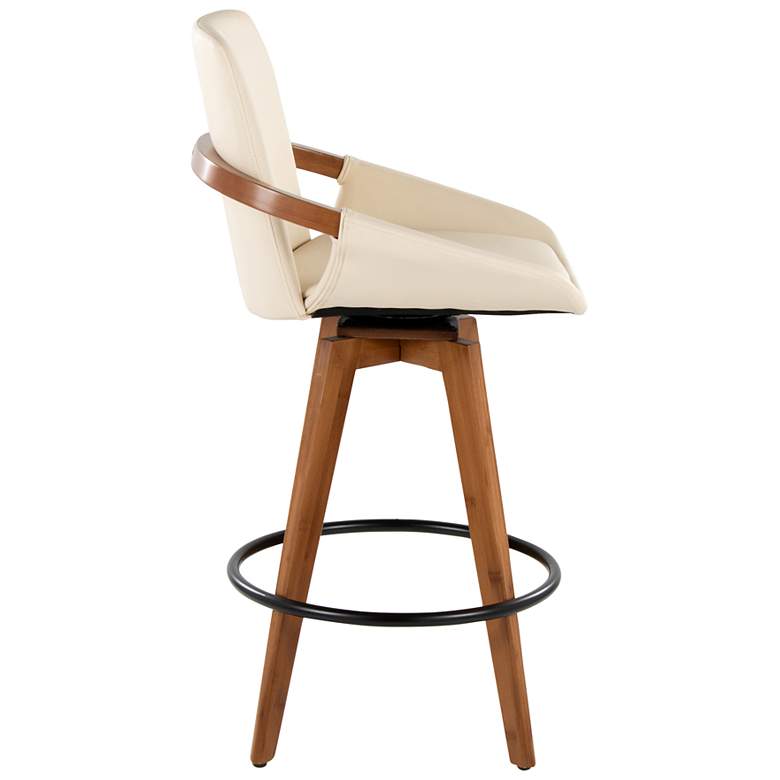 Image 2 Cosmo Counter Stool in Walnut and Cream PU by LumiSource more views