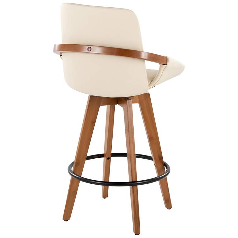 Image 3 Cosmo Counter Stool in Walnut and Cream PU by LumiSource more views