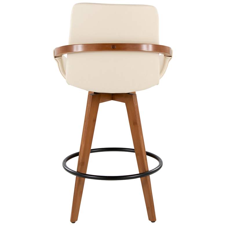 Image 4 Cosmo Counter Stool in Walnut and Cream PU by LumiSource more views