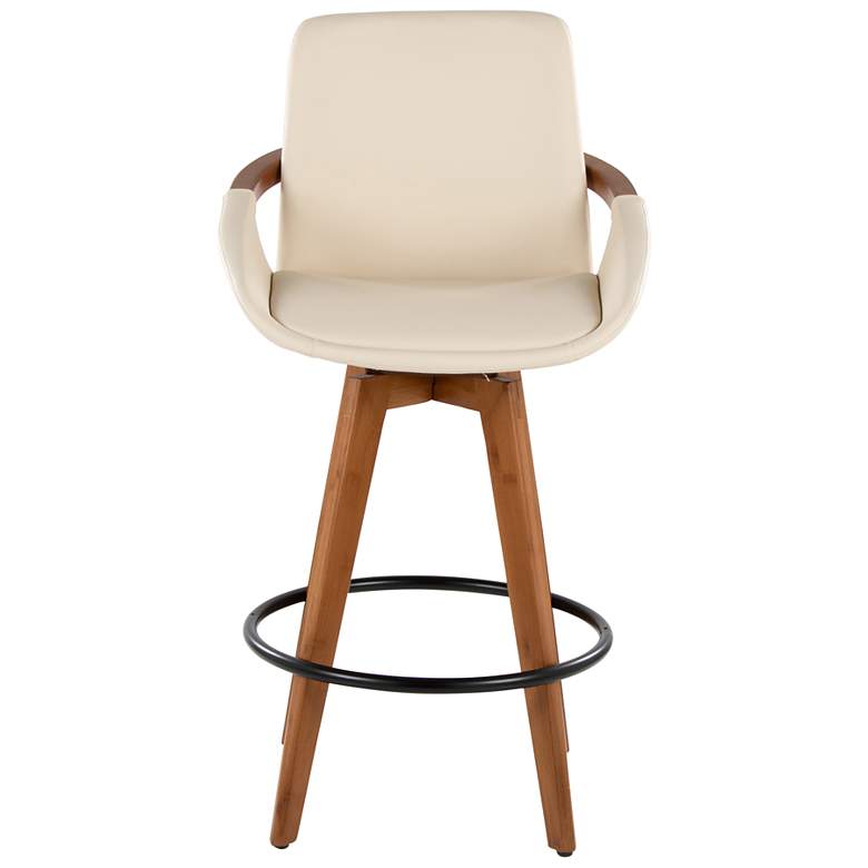 Image 5 Cosmo Counter Stool in Walnut and Cream PU by LumiSource more views