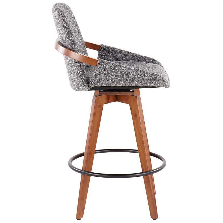 Image 2 Cosmo Counter Stool in Walnut and Grey Fabric by LumiSource more views