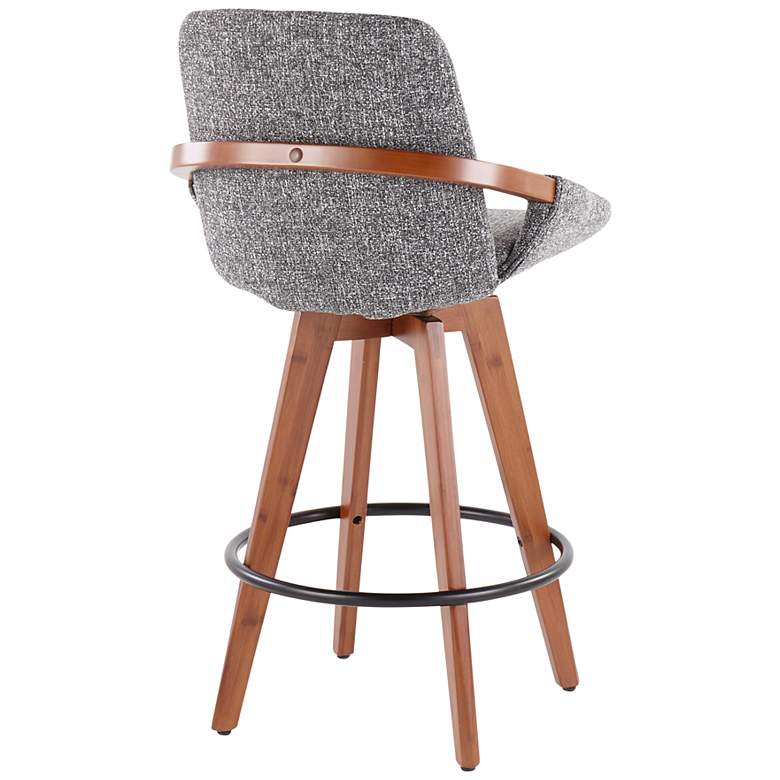 Image 3 Cosmo Counter Stool in Walnut and Grey Fabric by LumiSource more views