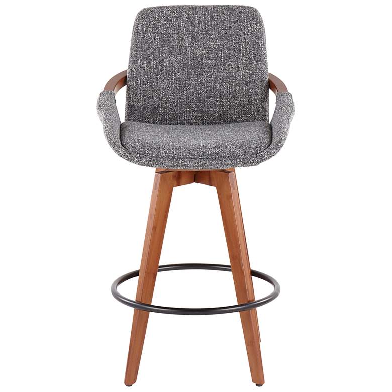 Image 5 Cosmo Counter Stool in Walnut and Grey Fabric by LumiSource more views