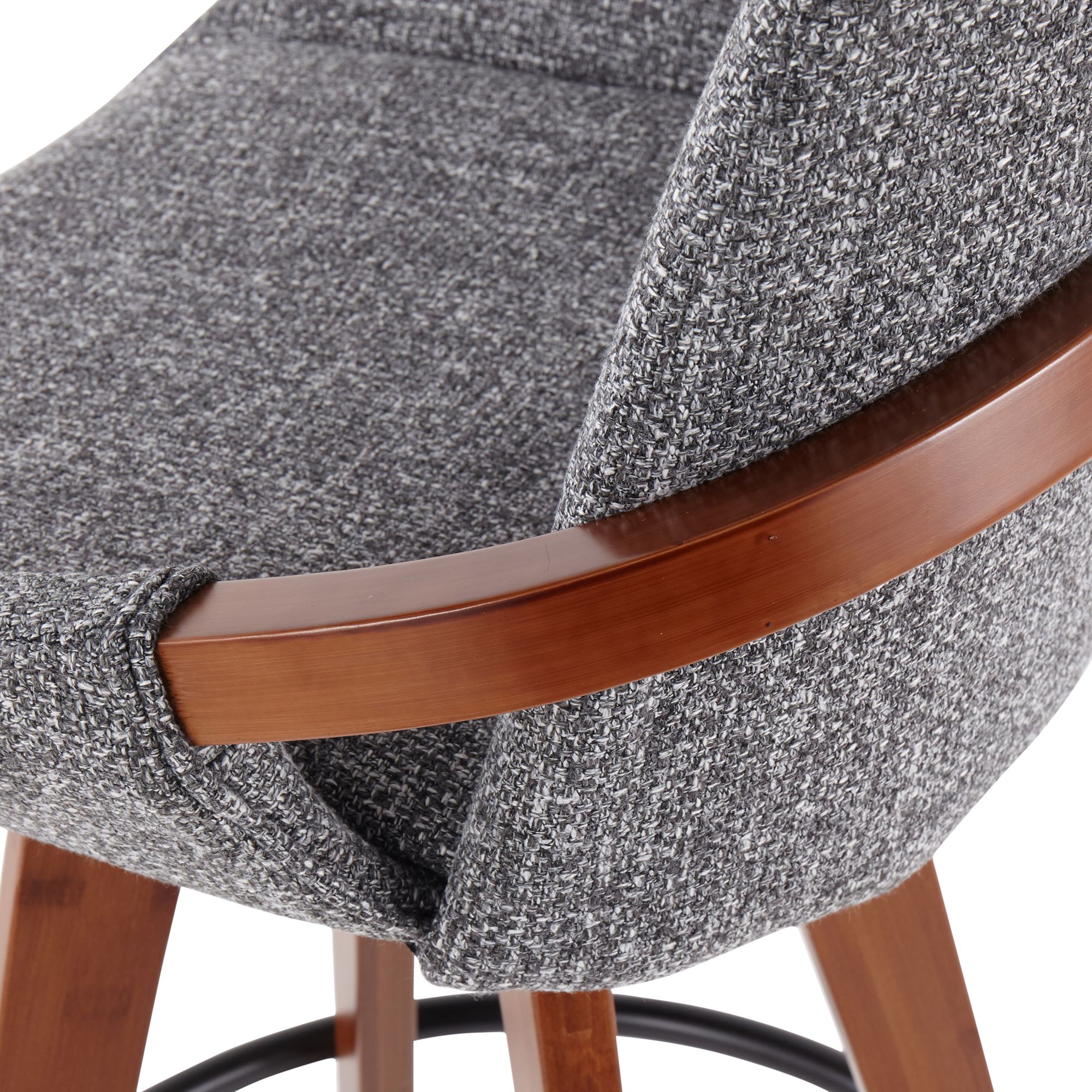 Cosmo Counter Stool in Walnut and Grey Fabric by LumiSource
