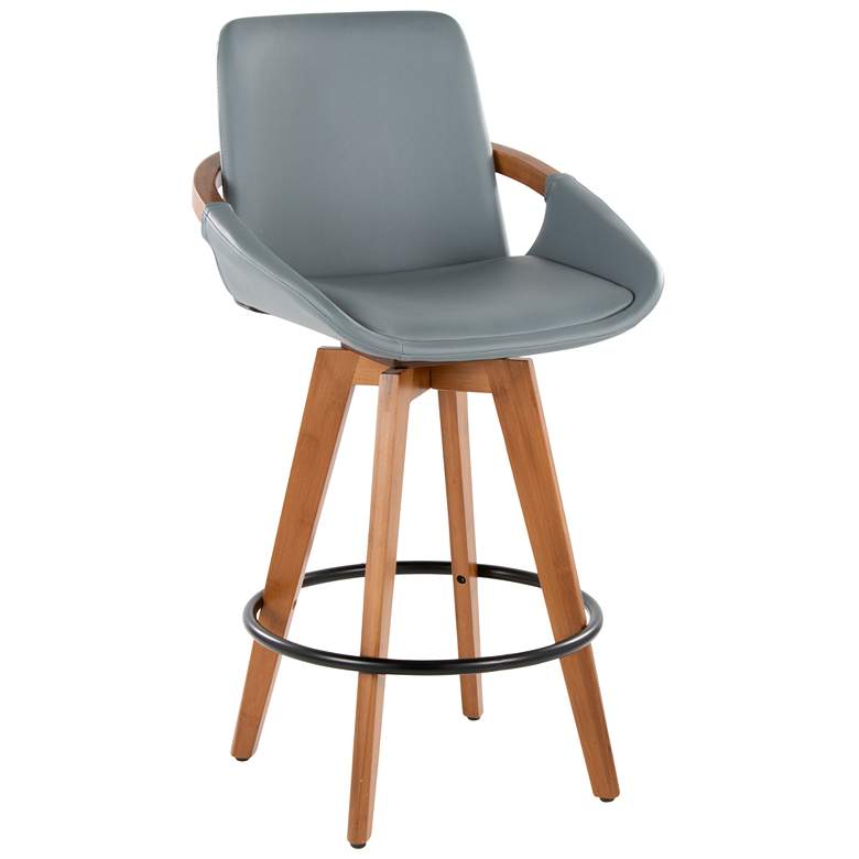Image 1 Cosmo Counter Stool in Walnut and Grey PU by LumiSource