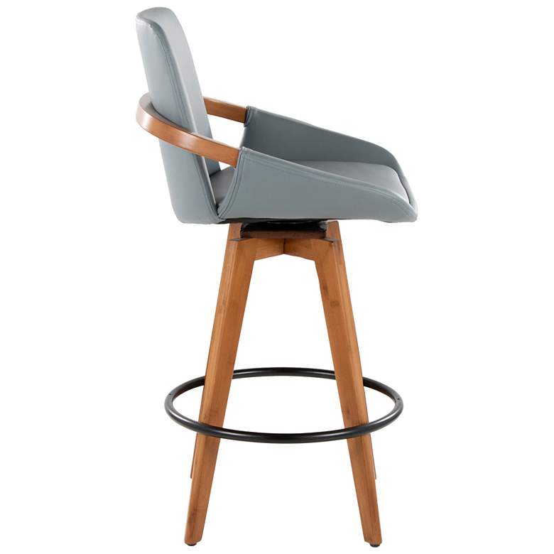 Image 2 Cosmo Counter Stool in Walnut and Grey PU by LumiSource more views