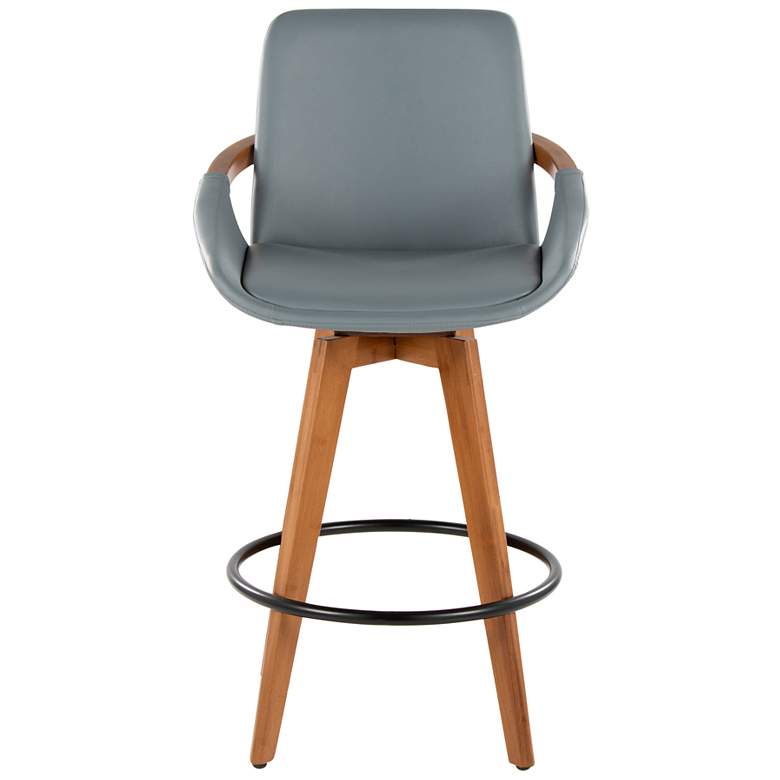 Image 5 Cosmo Counter Stool in Walnut and Grey PU by LumiSource more views