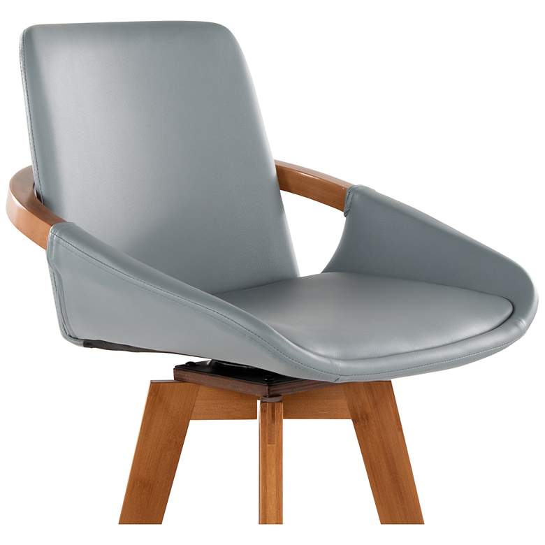 Image 6 Cosmo Counter Stool in Walnut and Grey PU by LumiSource more views