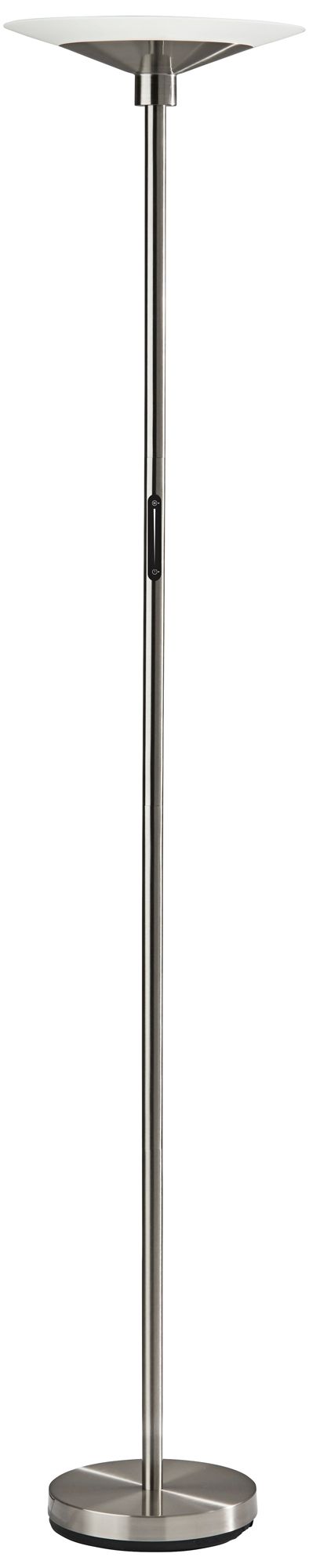 Brushed Steel Torchiere Floor Lamp