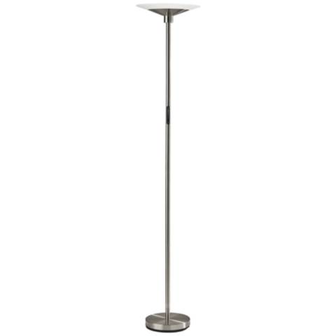 Brushed Steel Torchiere Floor Lamp