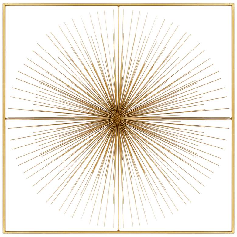 Image 2 CosmoLiving by Cosmopolitan Gold 36" Square Metal Wall Art