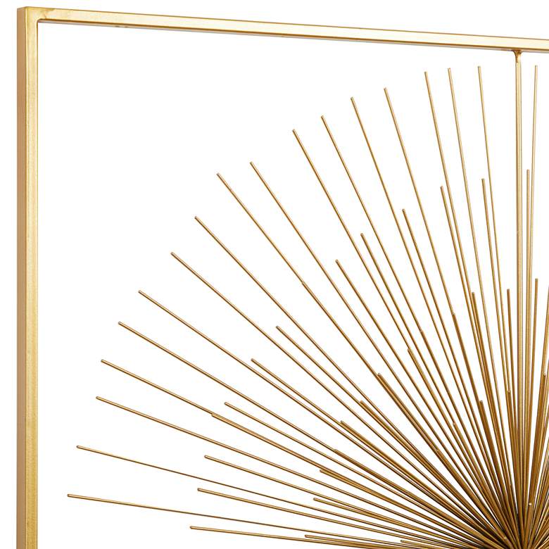 Image 3 CosmoLiving by Cosmopolitan Gold 36" Square Metal Wall Art more views