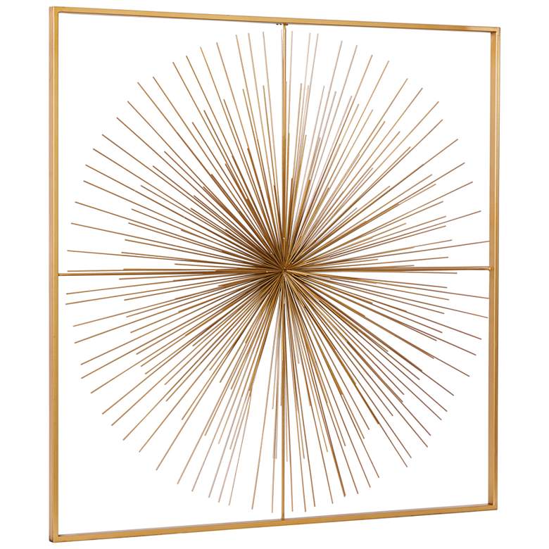 Image 4 CosmoLiving by Cosmopolitan Gold 36" Square Metal Wall Art more views