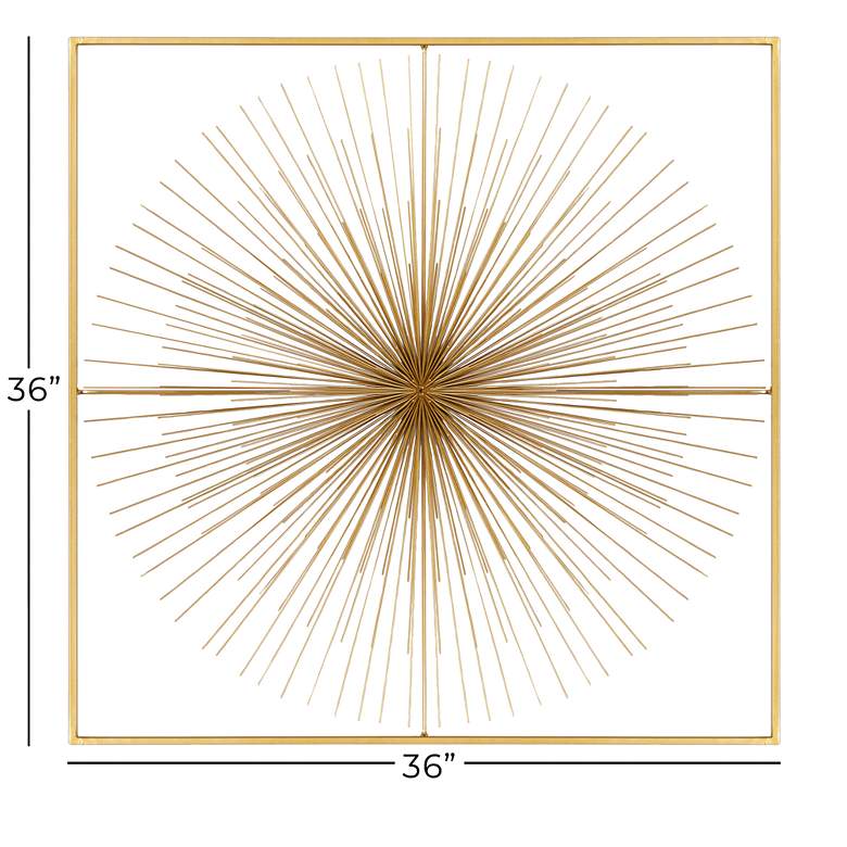 Image 6 CosmoLiving by Cosmopolitan Gold 36" Square Metal Wall Art more views