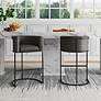 3_Cosmopolitan 25 1/2" Pebble Faux Leather Counter Stool more views
