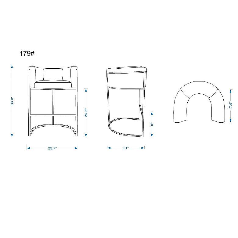 Image 4 Cosmopolitan 25 1/2" Pebble Faux Leather Counter Stool more views