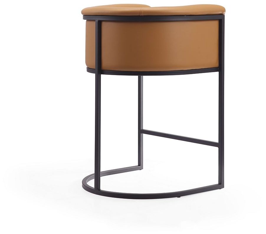 Image 6 Cosmopolitan 33.8" Camel & Black Metal Counter Height Bar Stool more views
