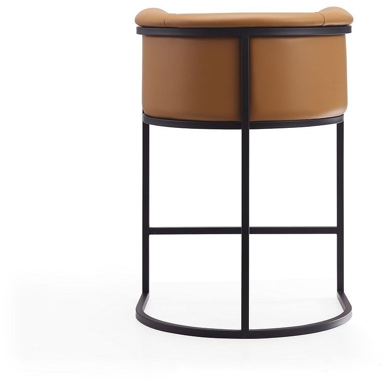 Image 7 Cosmopolitan 33.8" Camel & Black Metal Counter Height Bar Stool more views