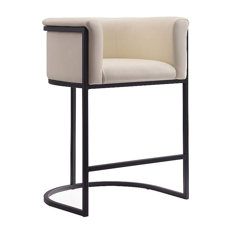 Image 1 Cosmopolitan 33.8" Cream & Black Metal Counter Height Bar Stool