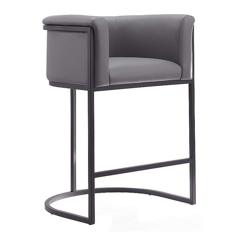 Image 1 Cosmopolitan 33.8" Grey & Black Metal Counter Height Bar Stool